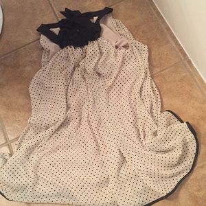 Polka dot mini halter dress